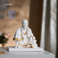 White & Gold Sitting Sai Baba Idol 