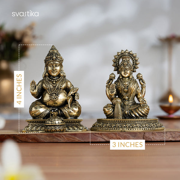 Brass Lakshmi & Kuber Statue Pair 