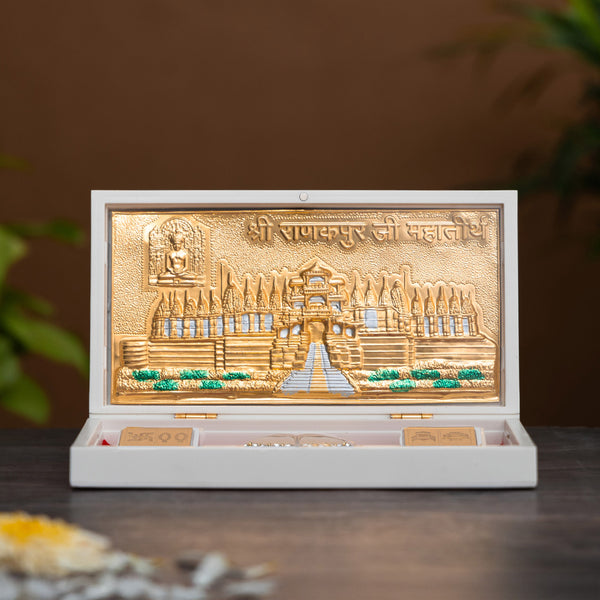 Svastika Mahaveer Jain Pocket Temple - Gold & Silver Plated