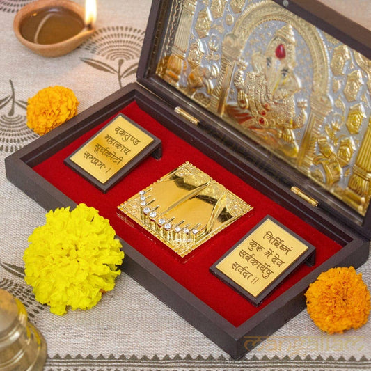 Svastika Ganesha Pocket Temple | 24 Karat Gold & Silver Coated