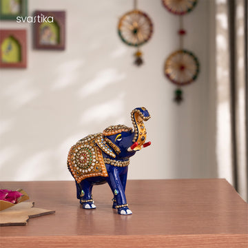 Decorative Blue Elephant Statue 