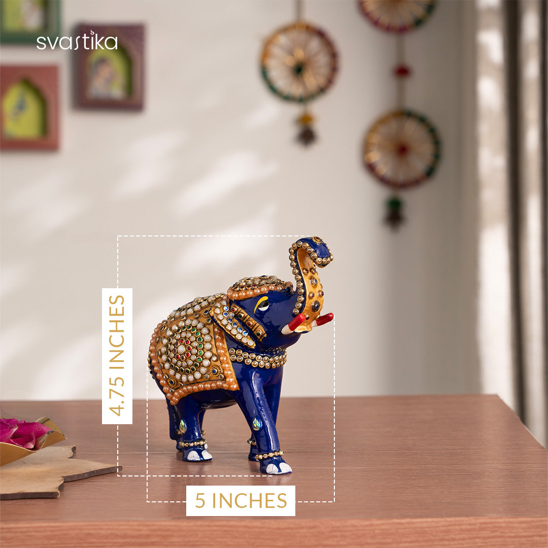 Decorative Blue Elephant Statue 