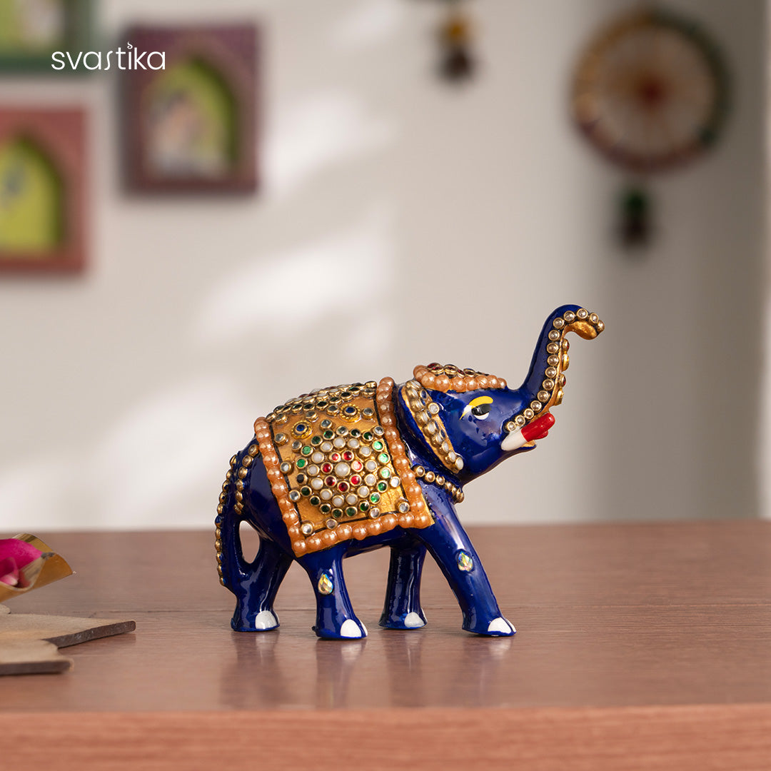 Decorative Blue Elephant murti