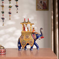 Blue Elephant With Ambari Statue 