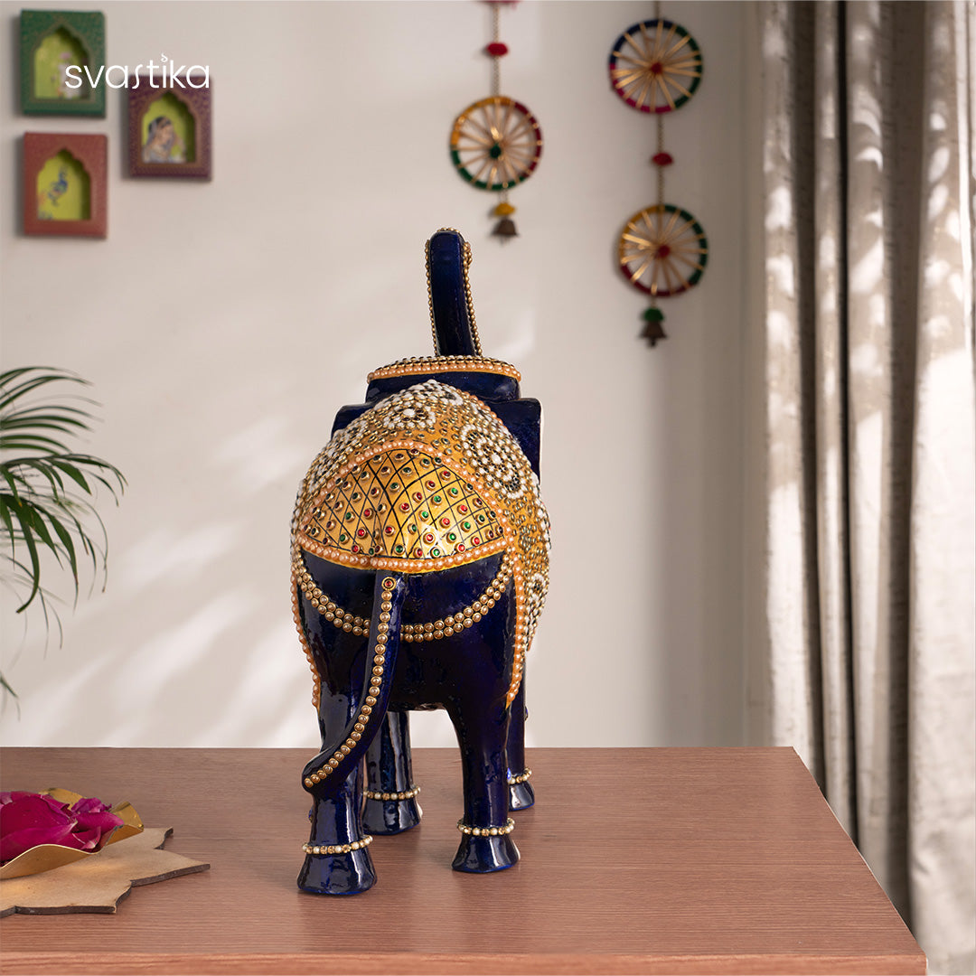 Decorative Blue Elephant idol (11 Inch)