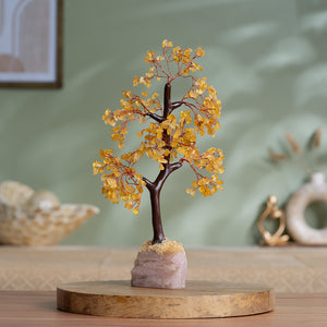 Natural Citrine Crystal Tree - 300 Beads (12 Inch)