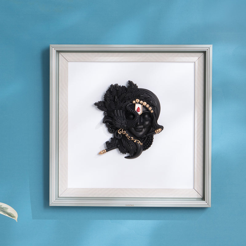 Krishna in Stillness - Murti Frame Wall Decor (12 inch)