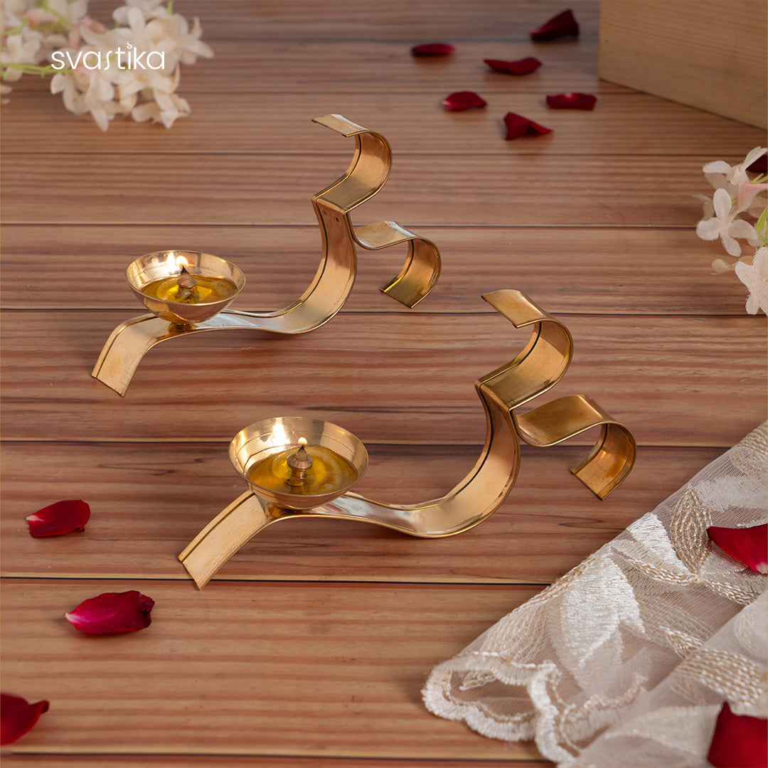 OM ૐ Brass Diya 