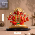 Panchmukhi Hanuman Statue With Orange Enamel  (8 Inch)