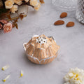 Peach Enamel German Silver Pooja Thali Set agarbatti stand 