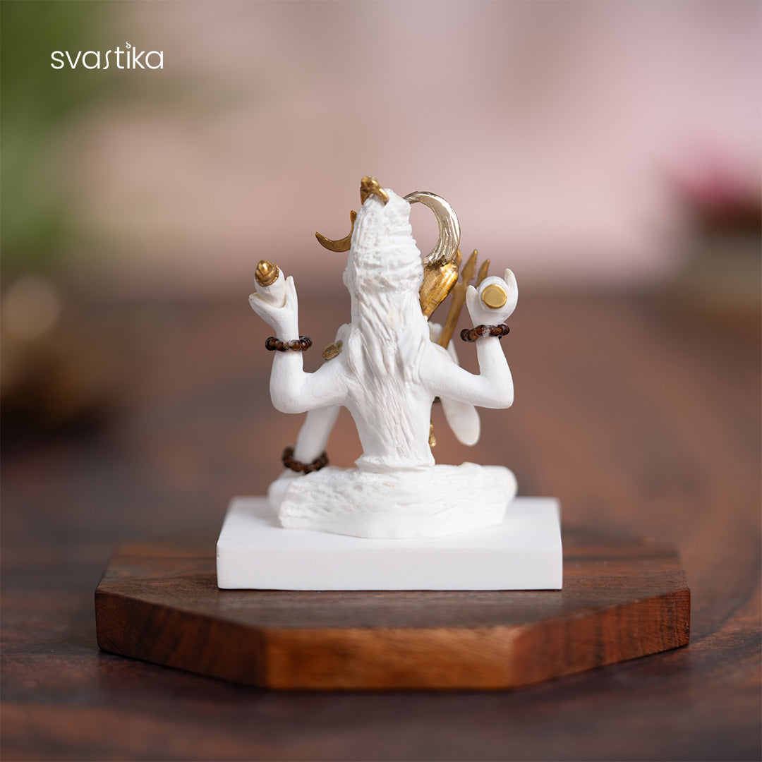 White Shiva Idol for Car Dashboard 