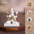 Premium White & Gold Shiva Idol for Car Dashboard 