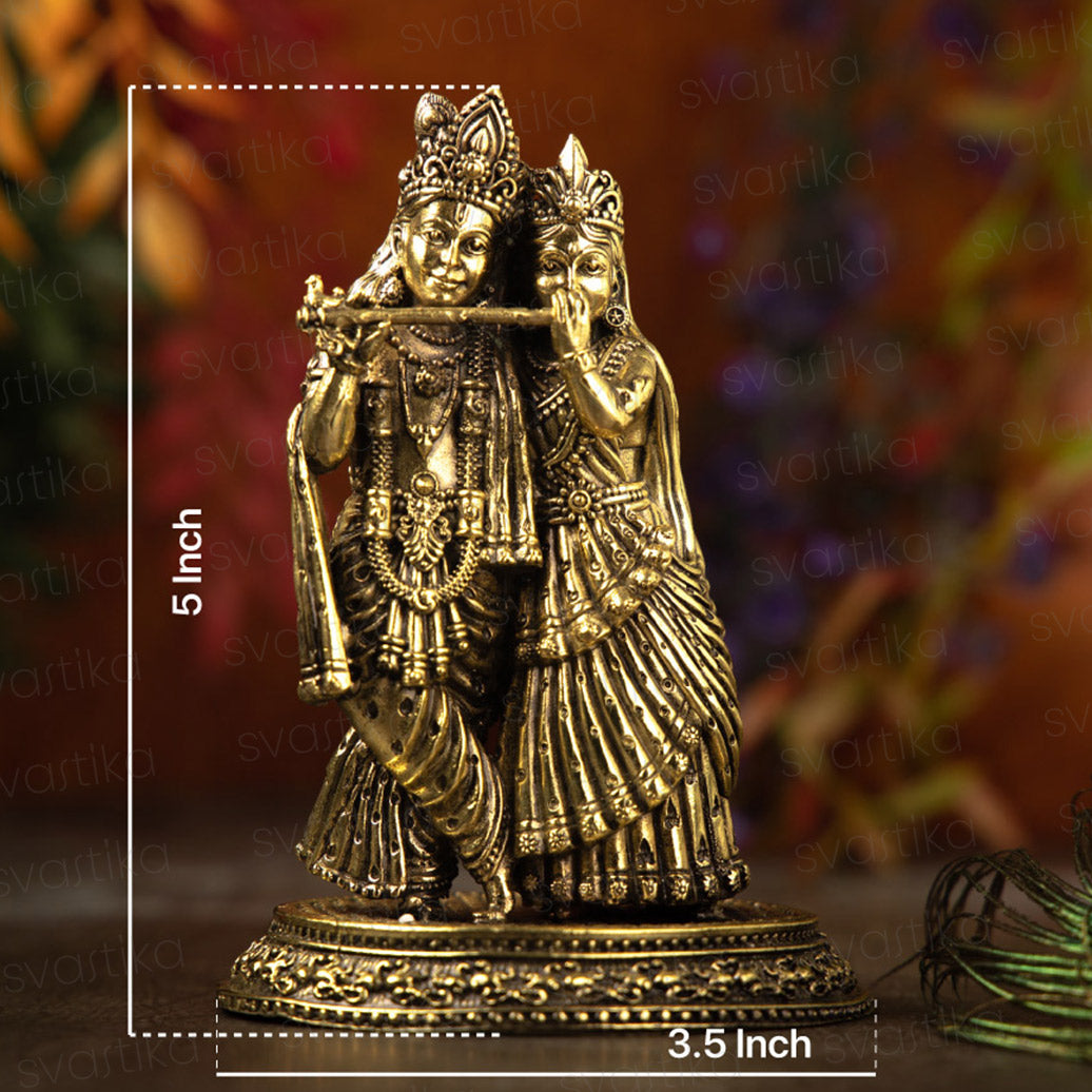 Golden Standing Position Resin Radha Krishna Statues, Temple at Rs 299 in  Delhi