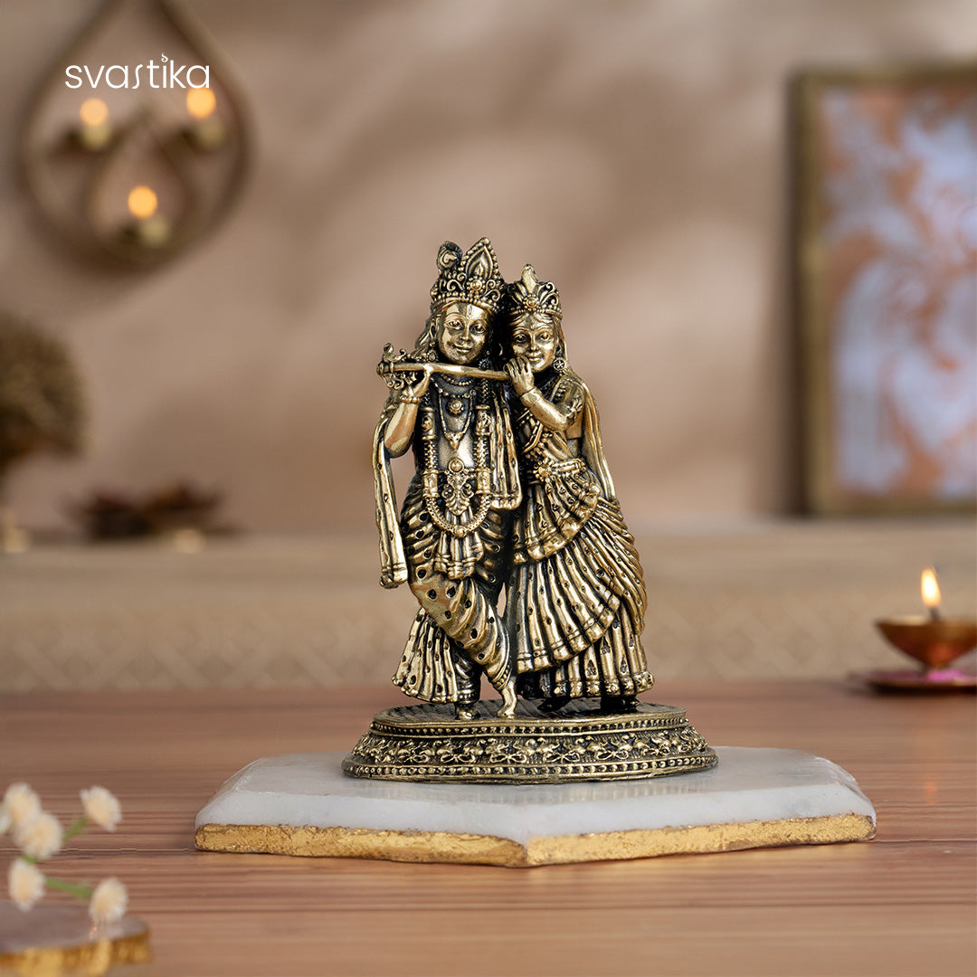 radha krishna brass idol for home