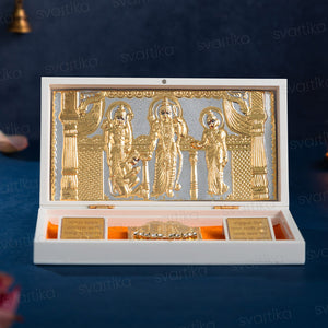 Svastika Ram Darbar Pocket Temple - Gold Plated (Small)