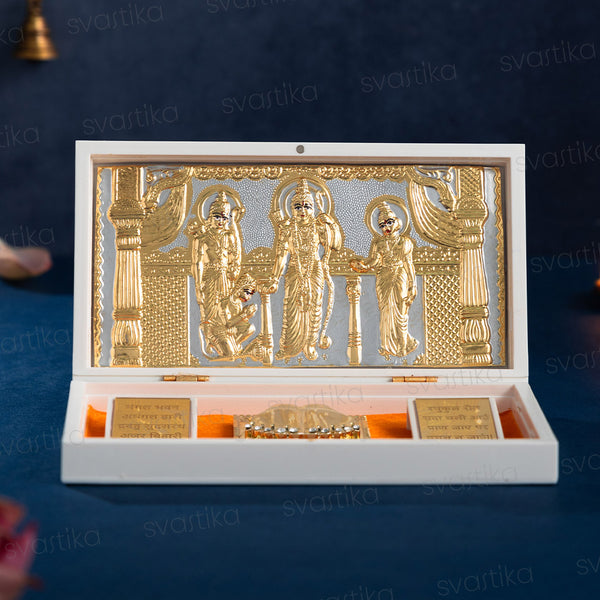 Svastika Ram Darbar Pocket Temple - Gold Plated