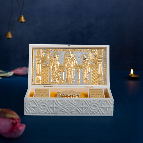 Svastika Ram Darbar Pocket Temple - Gold Plated (Big)