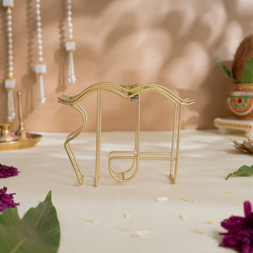 Brass Ram Symbol Diya (5 Inch)