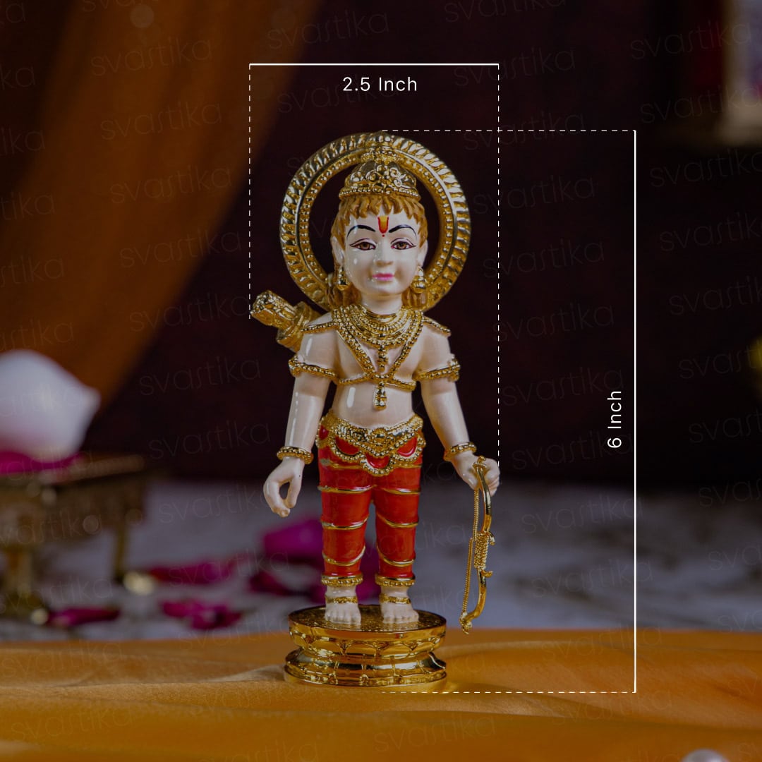 Stunning 6" Ram Lalla Idol - Childhood Form of Lord Rama for Home