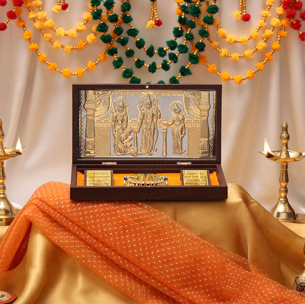 Svastika Ram Darbar Pocket Temple (24K Gold Coated)