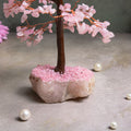 Rose quartz stone tree for love
