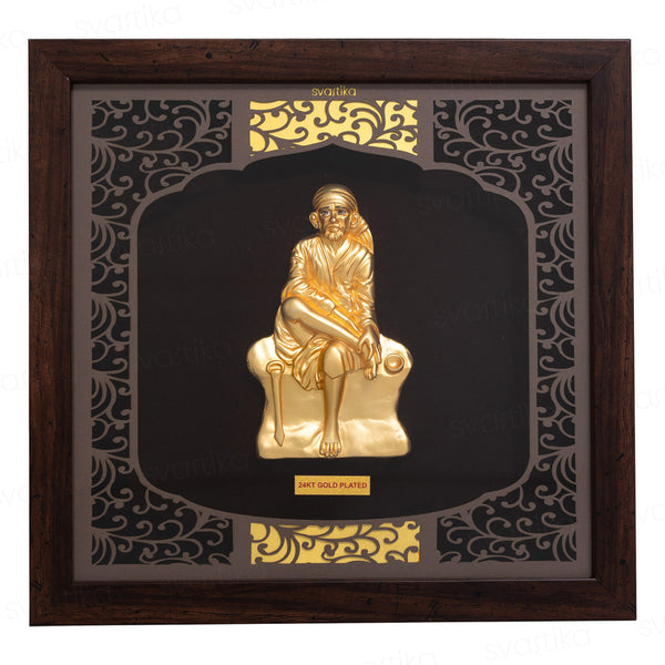 Sai-Baba-3D-Wall-Frame-for-Home-24K-Gold-Plated-Finish-with-Acrylic-Protection