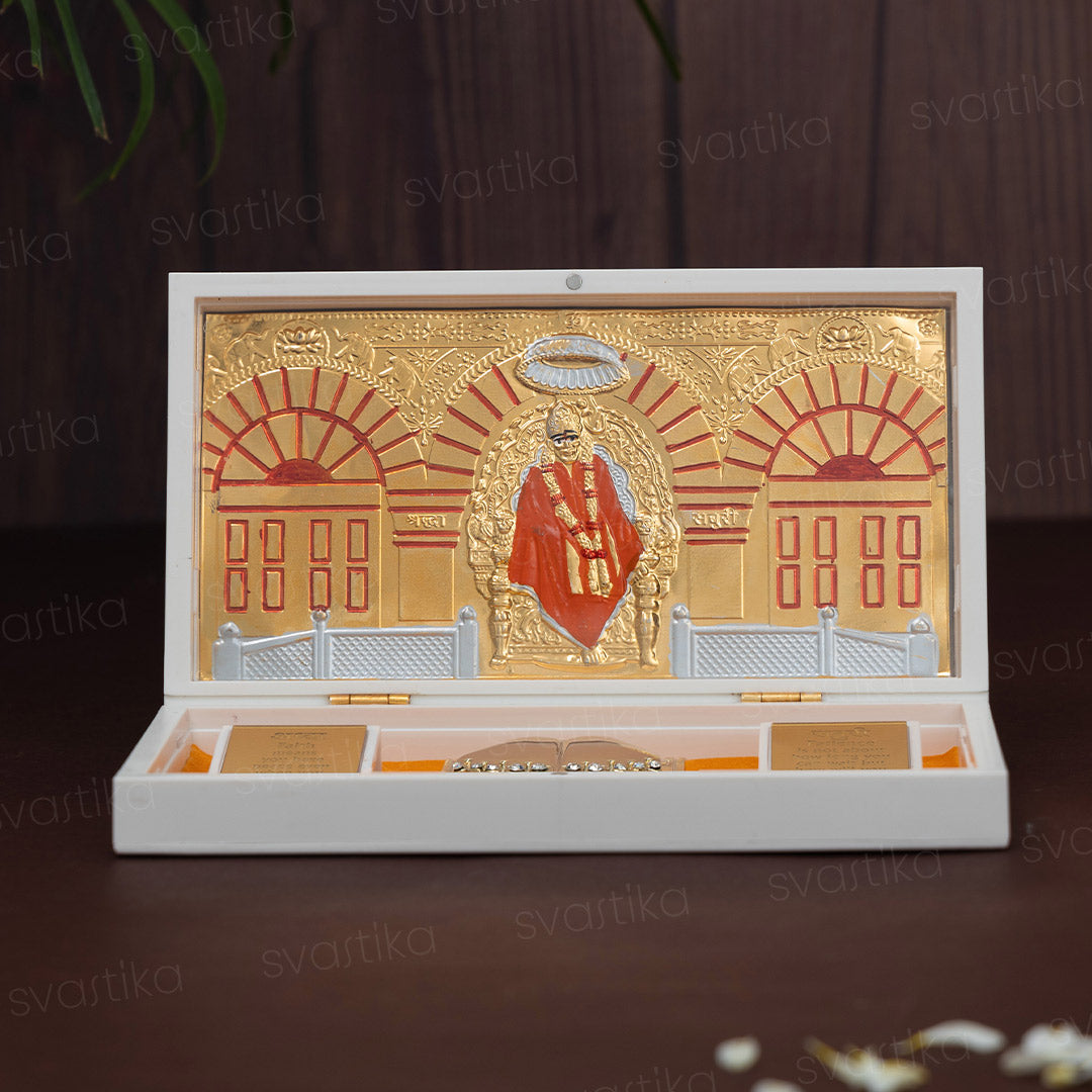 Svastika Sai Baba Pocket Temple -  Gold Plated