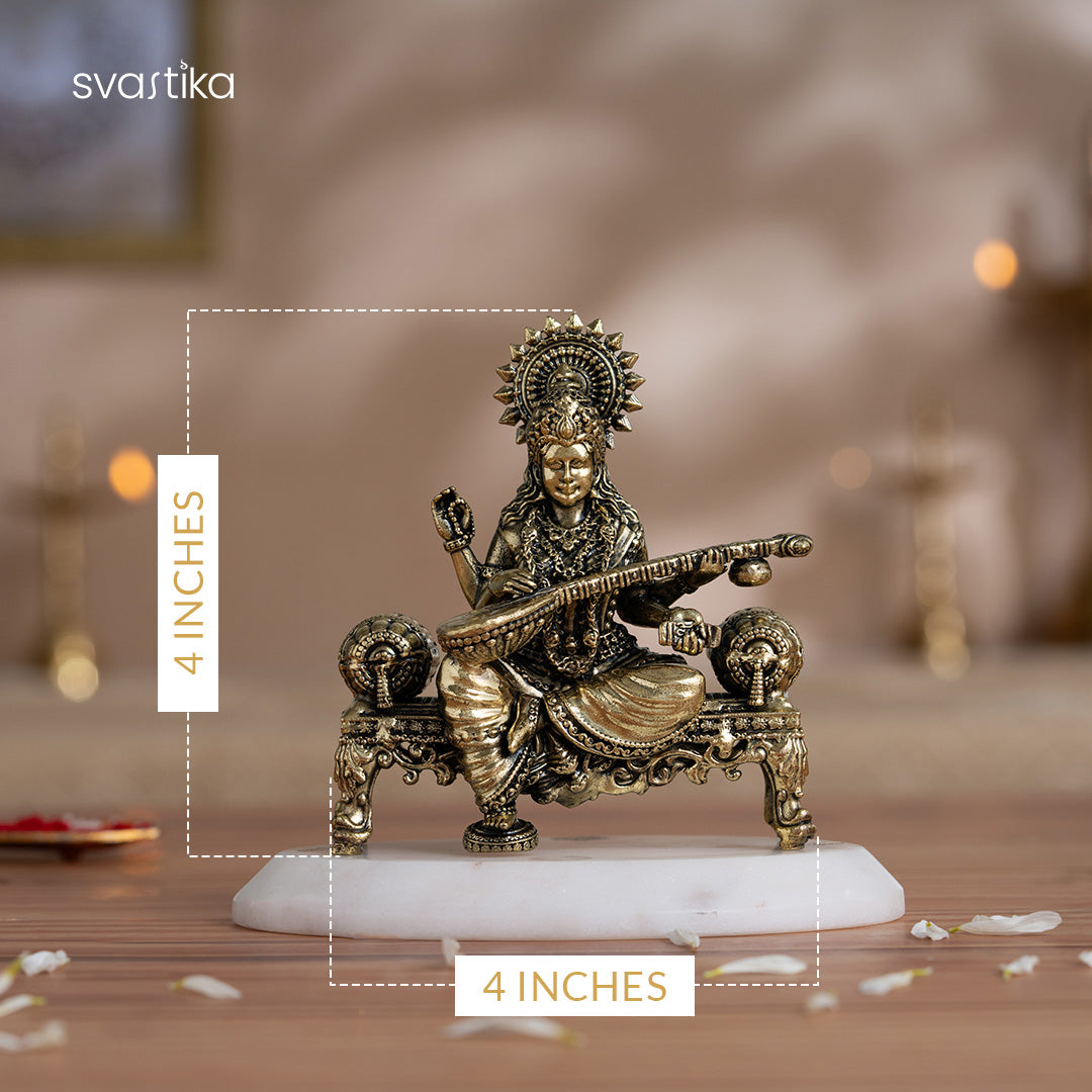 Brass Saraswati Murti Set 