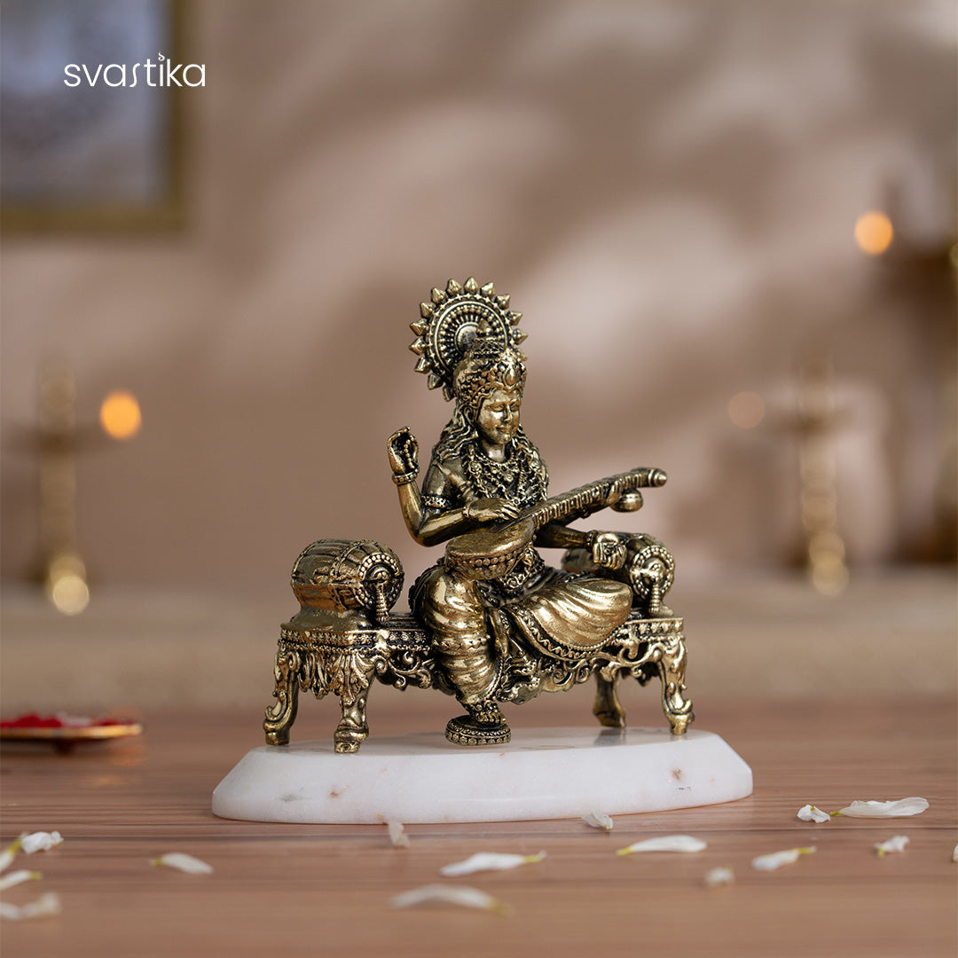 Brass Saraswati idol Set 