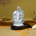 silver plated shiv parvati ganesh murti