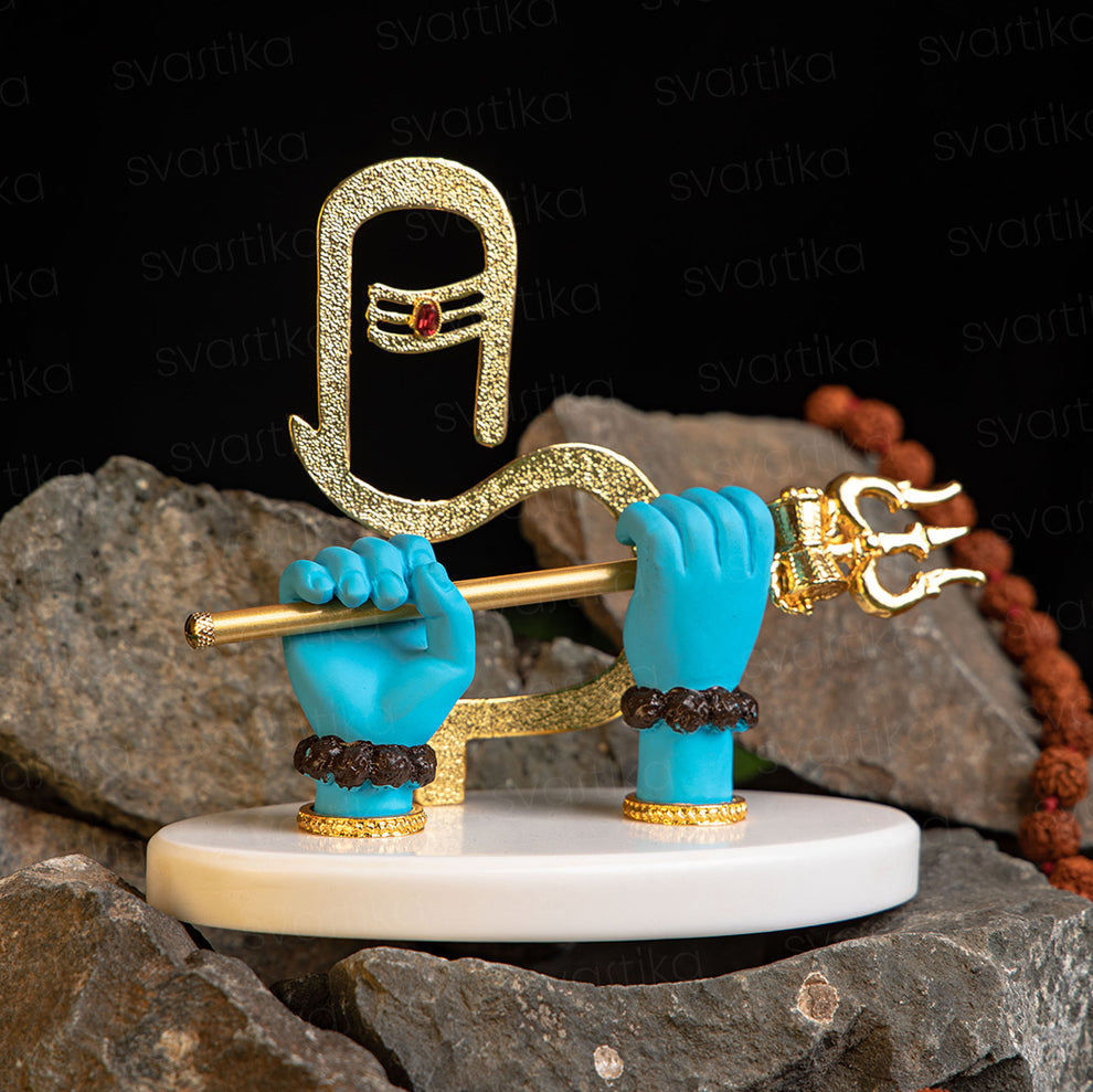 Shivji Divine Hands Idol - Marble Dust & 24K Gold Plated