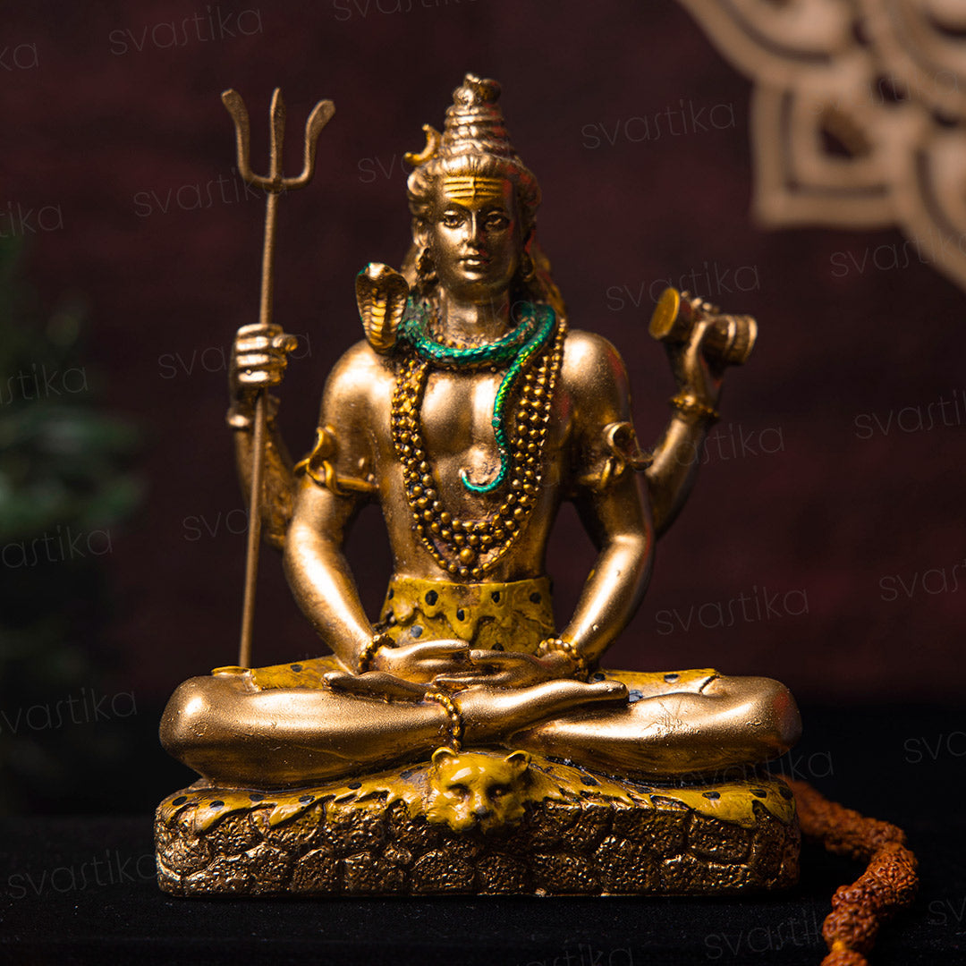 Amazon.com: Truesellershop Lord Shiva Statue in Lotus Pose - Hindu God  Idols and Destroyer of Evil Sculpture in Premium Cold Cast Resin - 8 Inch  Collectible Figurine (Sm. Shiva) Yoga Gifts Decor