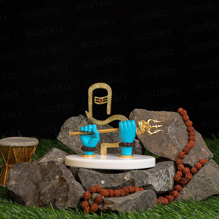 Shivji Divine Hands Idol - Marble Dust & 24K Gold Plated