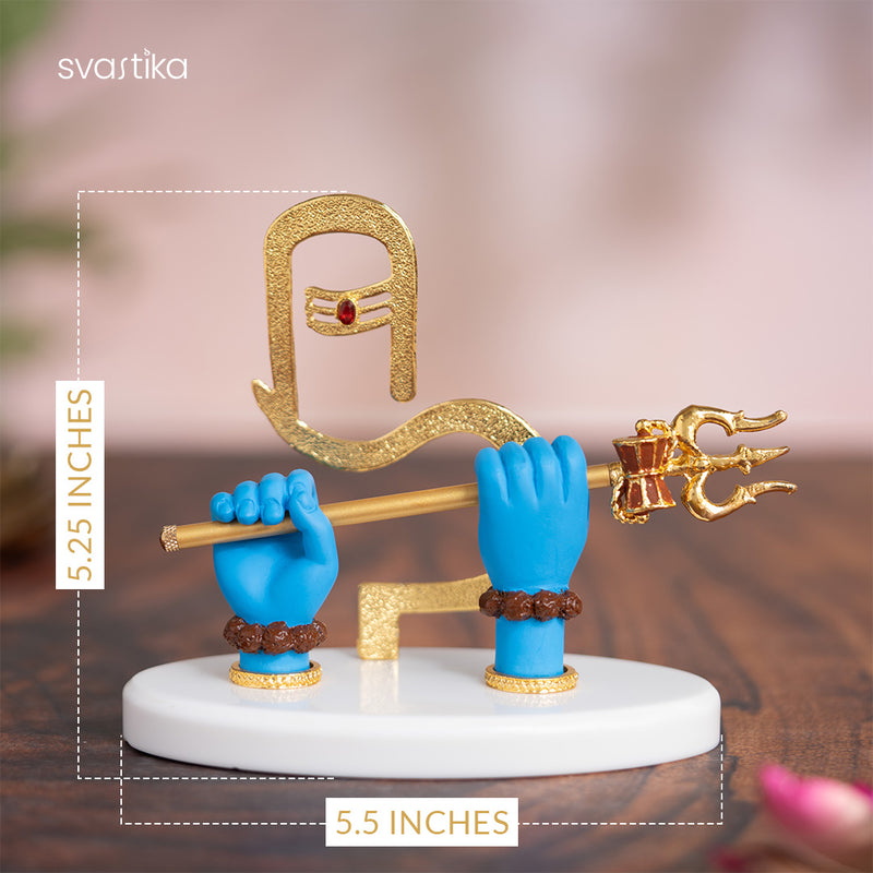 Shivji Divine Hands Car Dashboard Idol - Gold Plated (5 Inch)