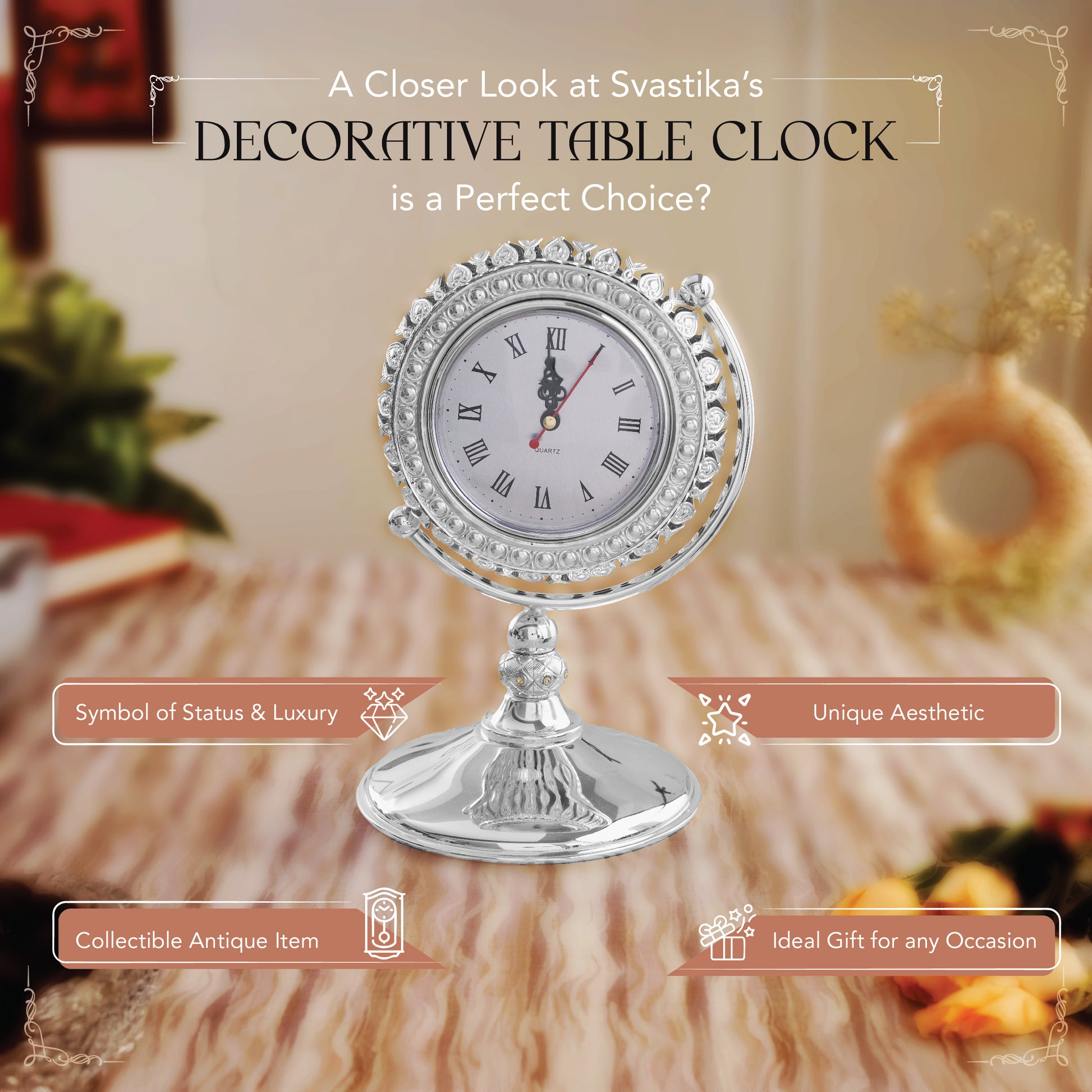 german silver clock