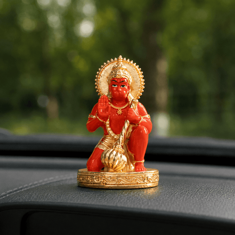 Sinduri Hanuman Murti - Gold Plated