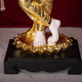gold plated standing lord krishna murti for pooja 