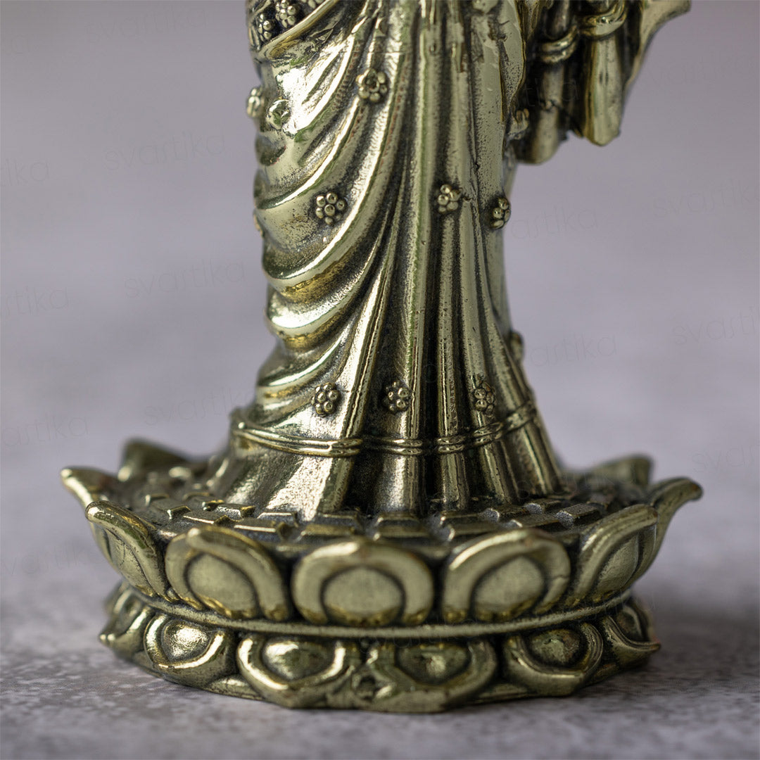 brass standing lakshmi idol