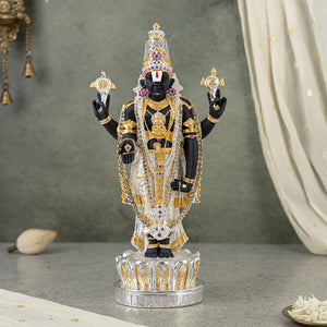 Tirupati Balaji (Venkateswara) Idol - Gold & Silver Plated (17 Inch)