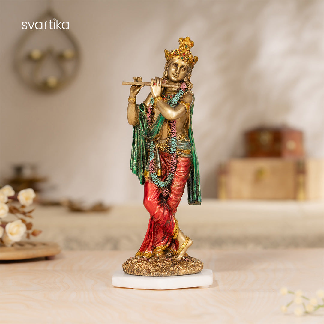 Krishna Standing Statue Antique Murti 