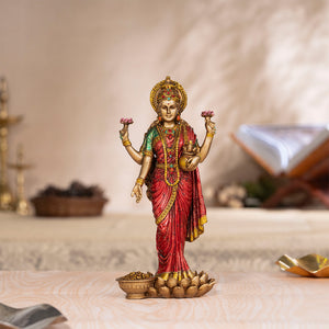 Maa Lakshmi Idol Standing Antique Murti (10 Inch)