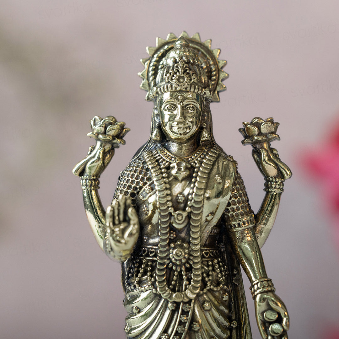 brass standing lakshmi murti