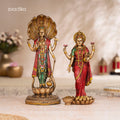 Lord Vishnu & Maa Lakshmi Standing Antique Murti Set