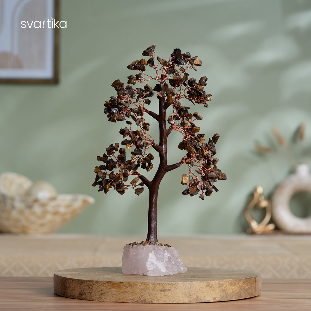 Tiger Eye Stone Crystal Tree 