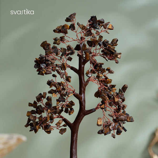 Tiger Eye Stone Crystal Tree for vastu