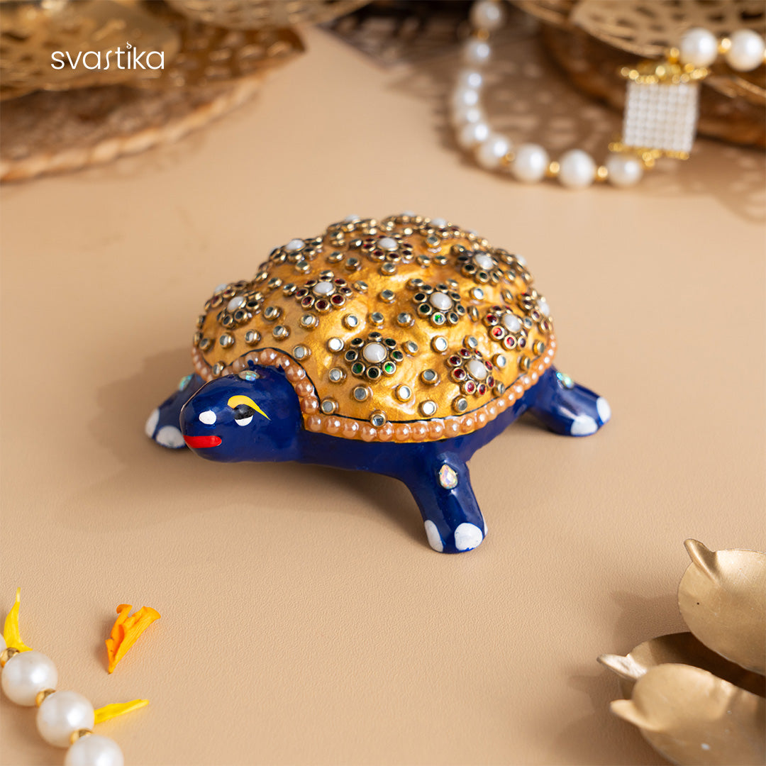 Artistic Meenakari Tortoise Statue 