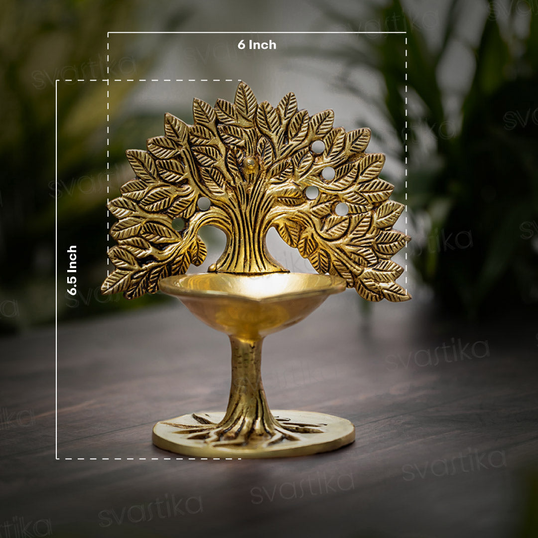 Brass Kalpavriksha Tree Diya (6 Inch)