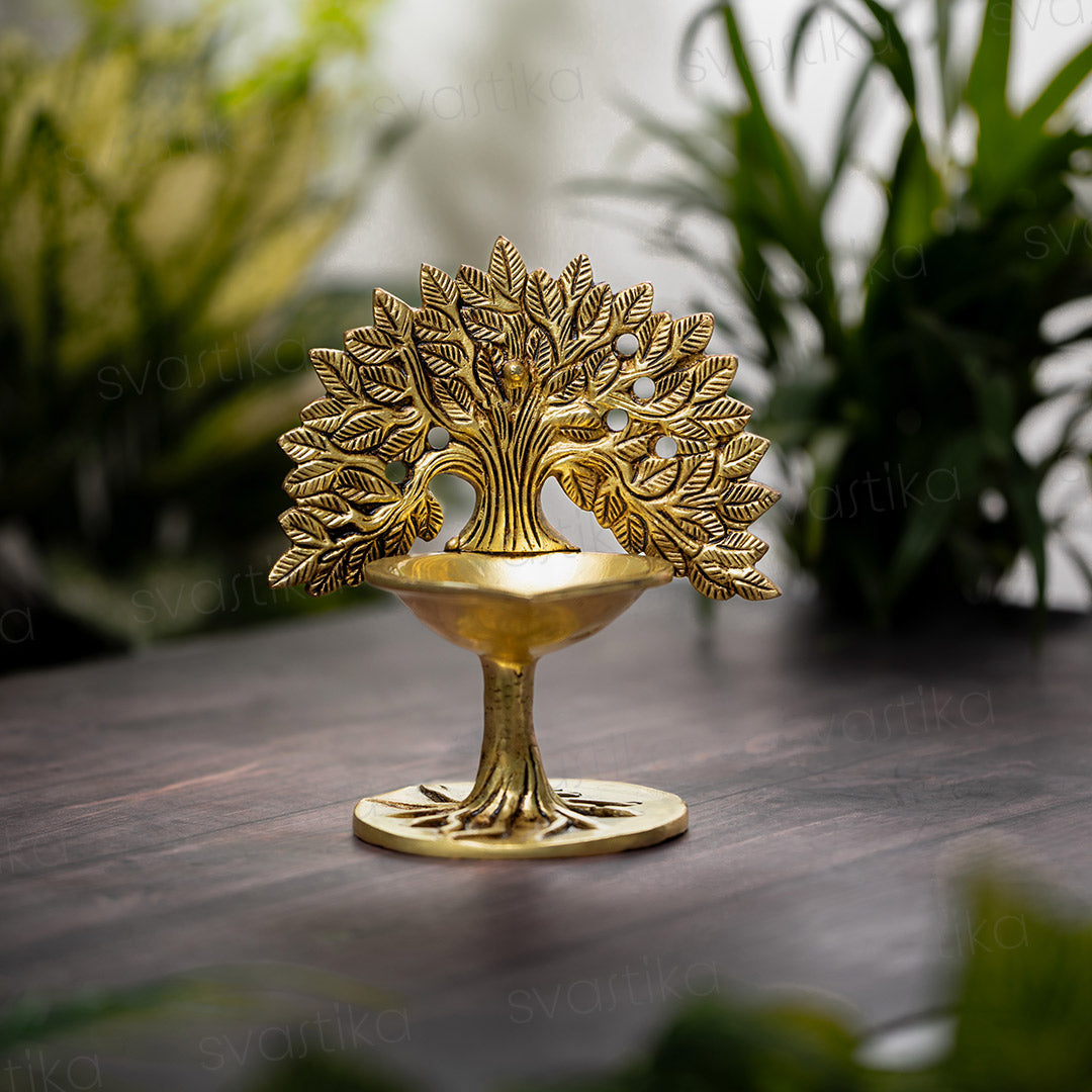 Brass Kalpavriksha Tree Diya (6 Inch)