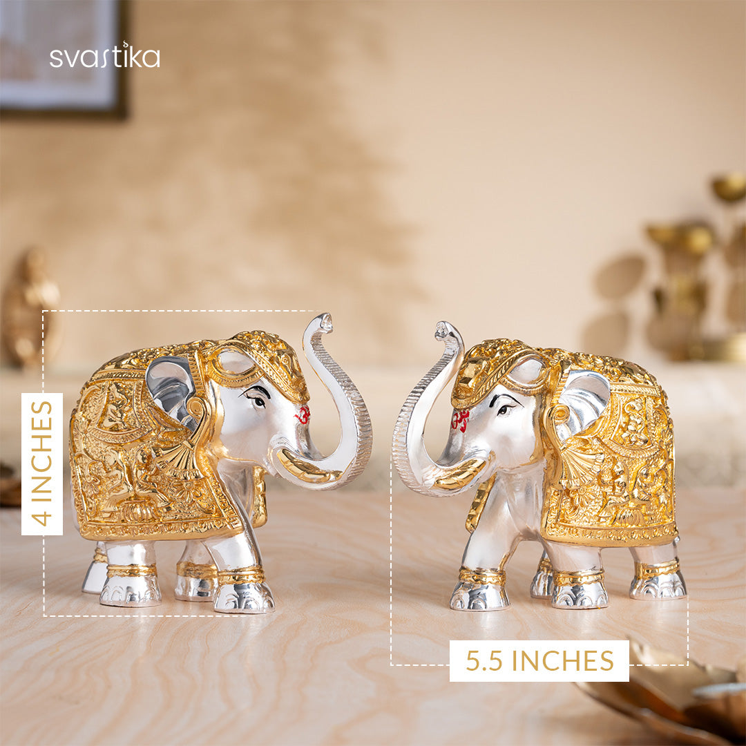 TrunkUp Elephant Pair - Gold & Silver Plated (Set of 2)