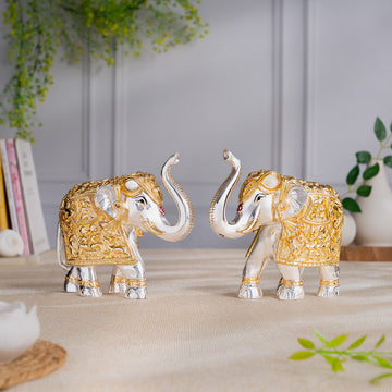 TrunkUp Elephant Pair - Gold & Silver Plated (6 Inch)